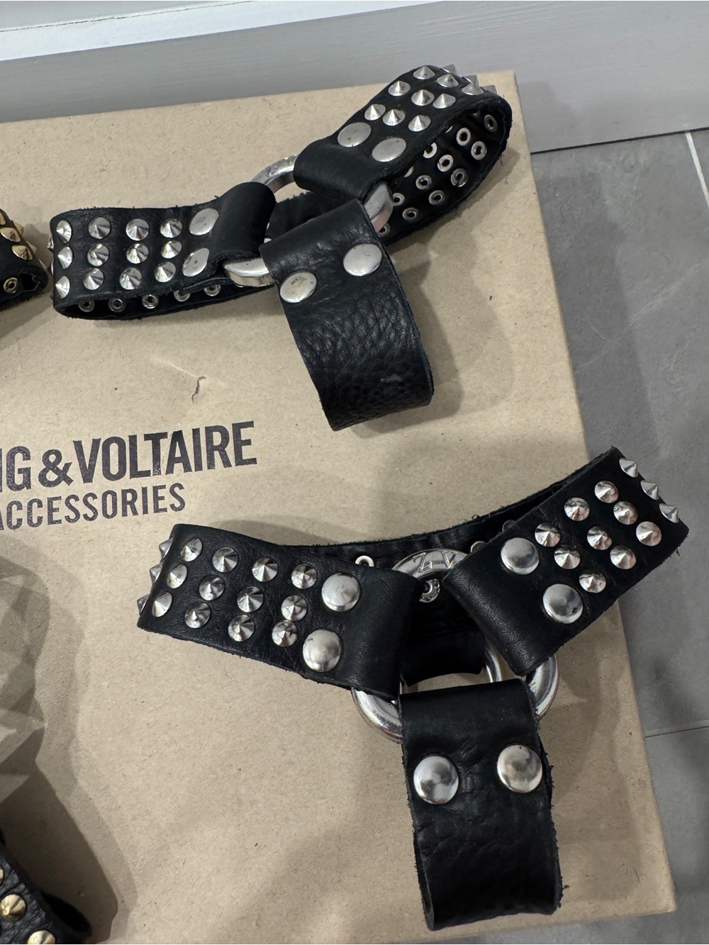 Zadig & Voltaire Black Studded boots Gold & Silver Hardware Accessory - Picture 3 of 5